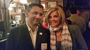 Illinois Cannabis Industry Association board members Mark Passerini (left) and Lori Ferrara (right) pose during the Tuesday evening member reception.